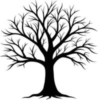 A black silhouette of a bare tree vector