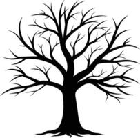 A black silhouette of a bare tree vector