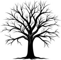 A black silhouette of a bare tree vector