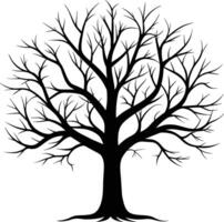 A black silhouette of a bare tree vector