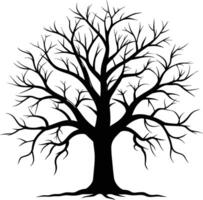 A black silhouette of a bare tree vector