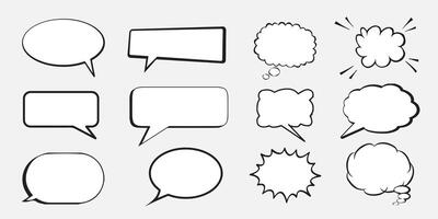 Set, collection of flat style speech bubbles, clouds, baloons. Talking, speaking, chatting, screaming, laughing, thinking, dreaming bubbles. Modern motion design shapes with rounded edges. vector