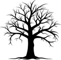 A black silhouette of a bare tree vector