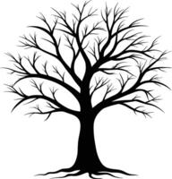 A black silhouette of a bare tree vector