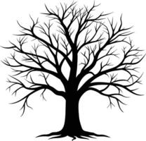 A black silhouette of a bare tree vector