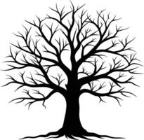 A black silhouette of a bare tree vector