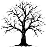 A black silhouette of a bare tree vector