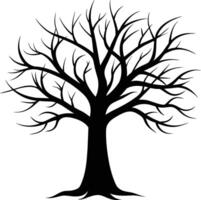 A black silhouette of a bare tree vector