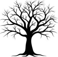 A black silhouette of a bare tree vector