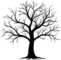 A black silhouette of a bare tree vector