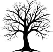 A black silhouette of a bare tree vector
