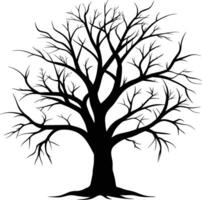 A black silhouette of a bare tree vector