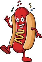 Hot dog dancing illustration vector