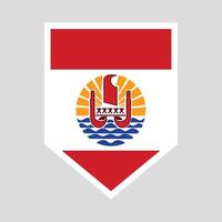 French Polynesia Flag in Shield Shape vector