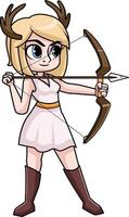 Artemis goddess of the hunt illustration vector