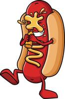 Funny hot dog illustration vector