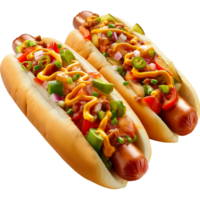 Bread - Chicago style hot dog Isolated on a Transparent Background png