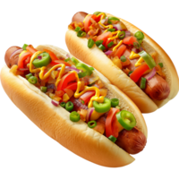 Bread - Chicago style hot dog Isolated on a Transparent Background png