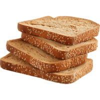 Wheat Slice bread with sesame seeds Isolated on a Transparent Background png