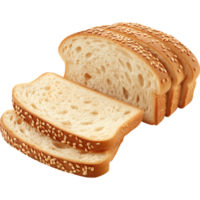 Sliced Bread with sesame seeds Isolated on a Transparent Background png