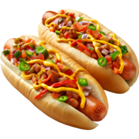 Bread - Chicago style hot dog Isolated on a Transparent Background png