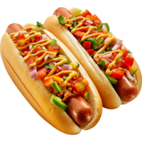 Bread - Chicago style hot dog Isolated on a Transparent Background png