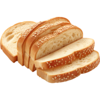 Sliced Bread with sesame seeds Isolated on a Transparent Background png