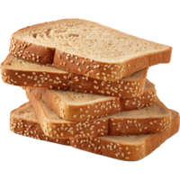 Wheat Slice bread with sesame seeds Isolated on a Transparent Background png