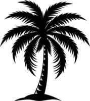 A black silhouette of a coconut tree vector