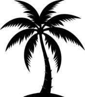 A black silhouette of a coconut tree vector