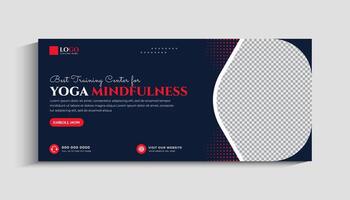 Yoga Fitness Social Media Cover and Banner Template Design vector