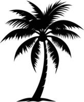 A black silhouette of a coconut tree vector