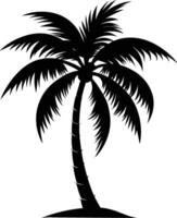 un negro silueta de un Coco árbol vector