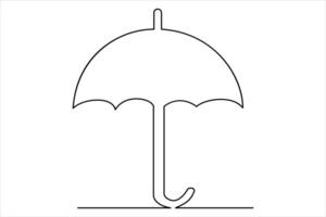 Continuous single line drawing of umbrella abstract umbrella line art illustration vector