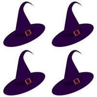 Purple witch hat with buckle. Seamless pattern. illustration. vector