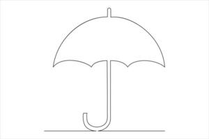 Continuous single line drawing of umbrella abstract umbrella line art illustration vector