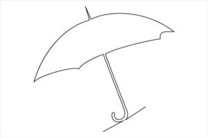 Continuous single line drawing of umbrella abstract umbrella line art illustration vector