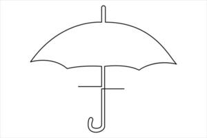 Continuous single line drawing of umbrella abstract umbrella line art illustration vector