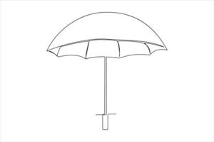 Continuous single line drawing of umbrella abstract umbrella line art illustration vector
