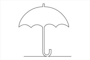 Continuous single line drawing of umbrella abstract umbrella line art illustration vector