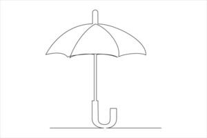 Continuous single line drawing of umbrella abstract umbrella line art illustration vector