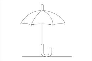 Continuous single line drawing of umbrella abstract umbrella line art illustration vector