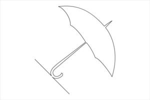 Continuous single line drawing of umbrella abstract umbrella line art illustration vector