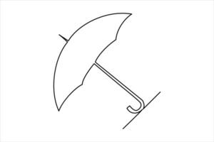 Continuous single line drawing of umbrella abstract umbrella line art illustration vector