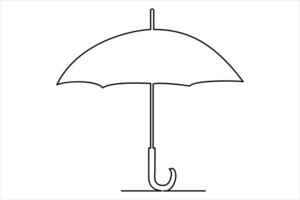 Continuous single line drawing of umbrella abstract umbrella line art illustration vector