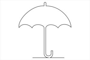 Continuous single line drawing of umbrella abstract umbrella line art illustration vector