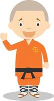 Sports cartoon illustrations. Kung Fu vector