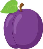 illustration of a funny plum in cartoon style. vector