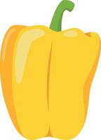 illustration of a funny yellow pepper in cartoon style. vector