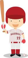 Sports cartoon illustrations. Baseball vector